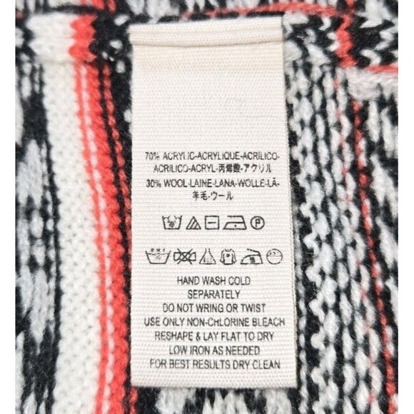 Free People Sweater Dress Medium Faero Balloon Sleeve Wool Nordic Fair Isle - Picture 8 of 9